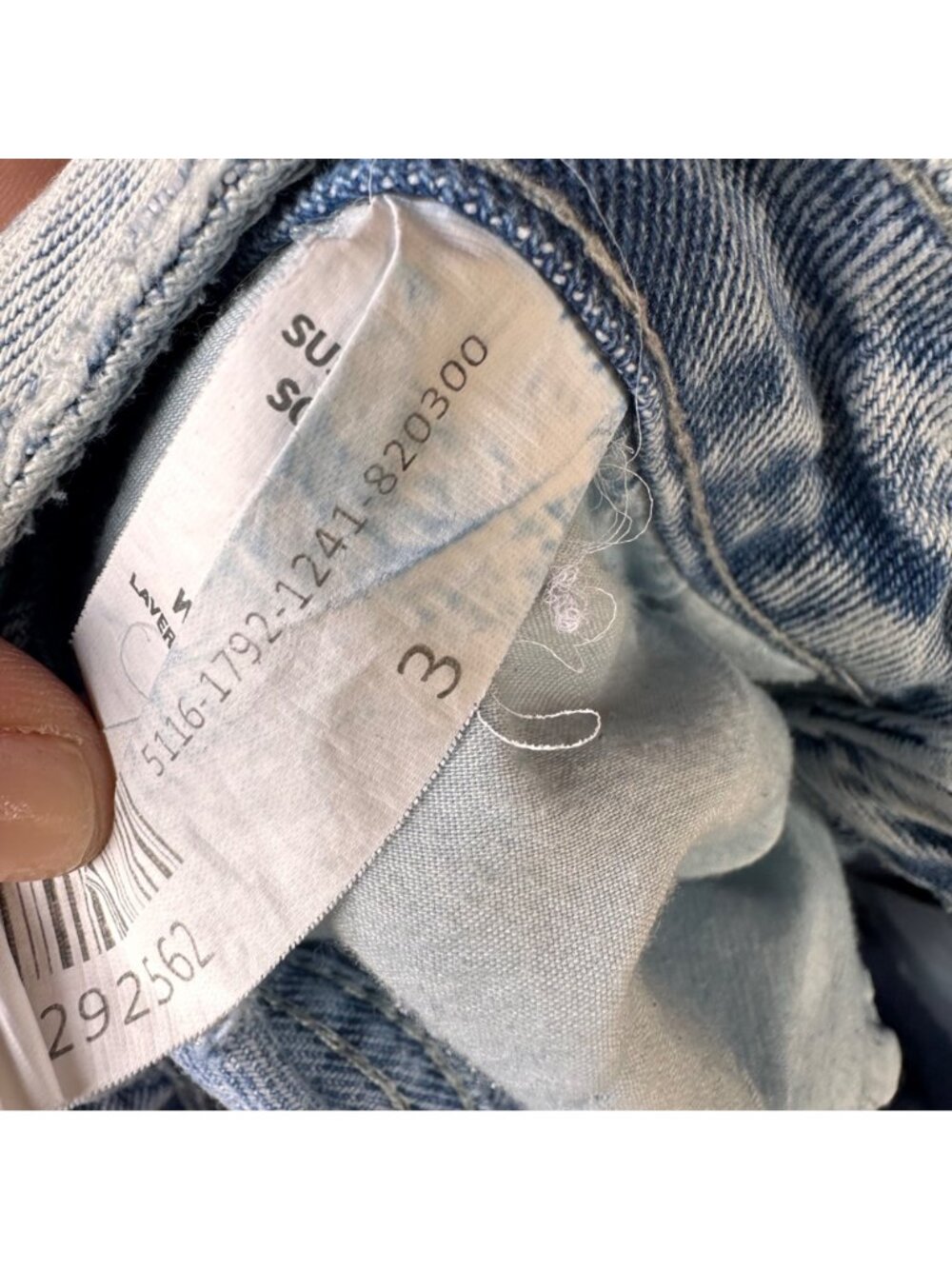 Distressed Acid Wash Denim Cargo Jogger Pants With Elastic Hem And Multiple Pock - Picture 8 of 13